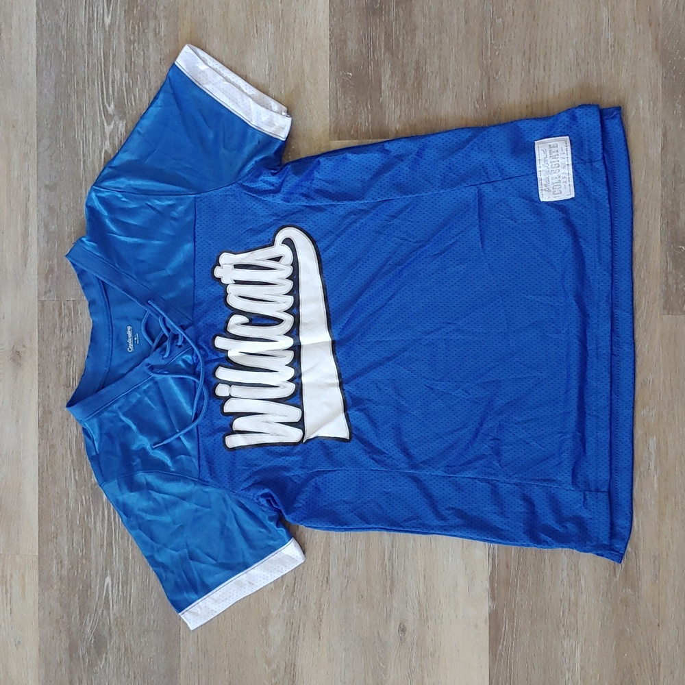 NWOT Captivating Apparel Women's Kentucky Wildcats Blue Mesh Jersey Top Size M